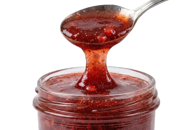 Flasche mit Erdbeerprodukt