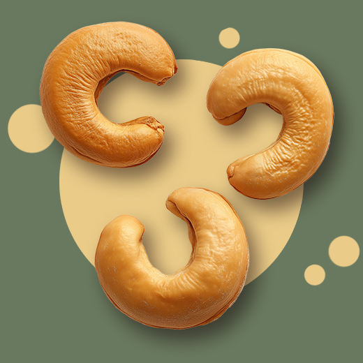 Cashewkerne mit Käse und Zwiebel geröstet