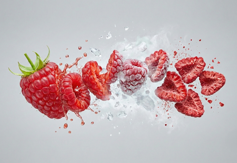 Gefriergetrocknete Himbeeren