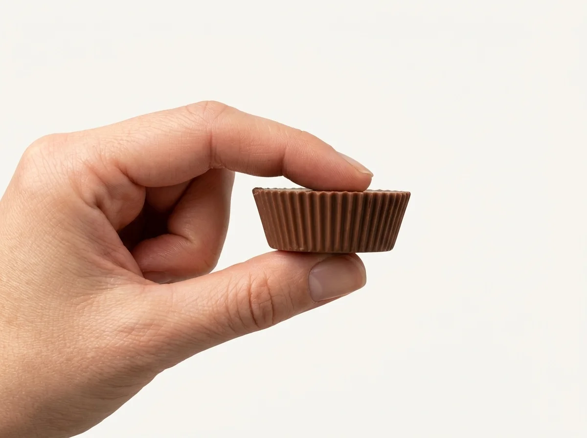Schokoladen-Cupcake in der Hand