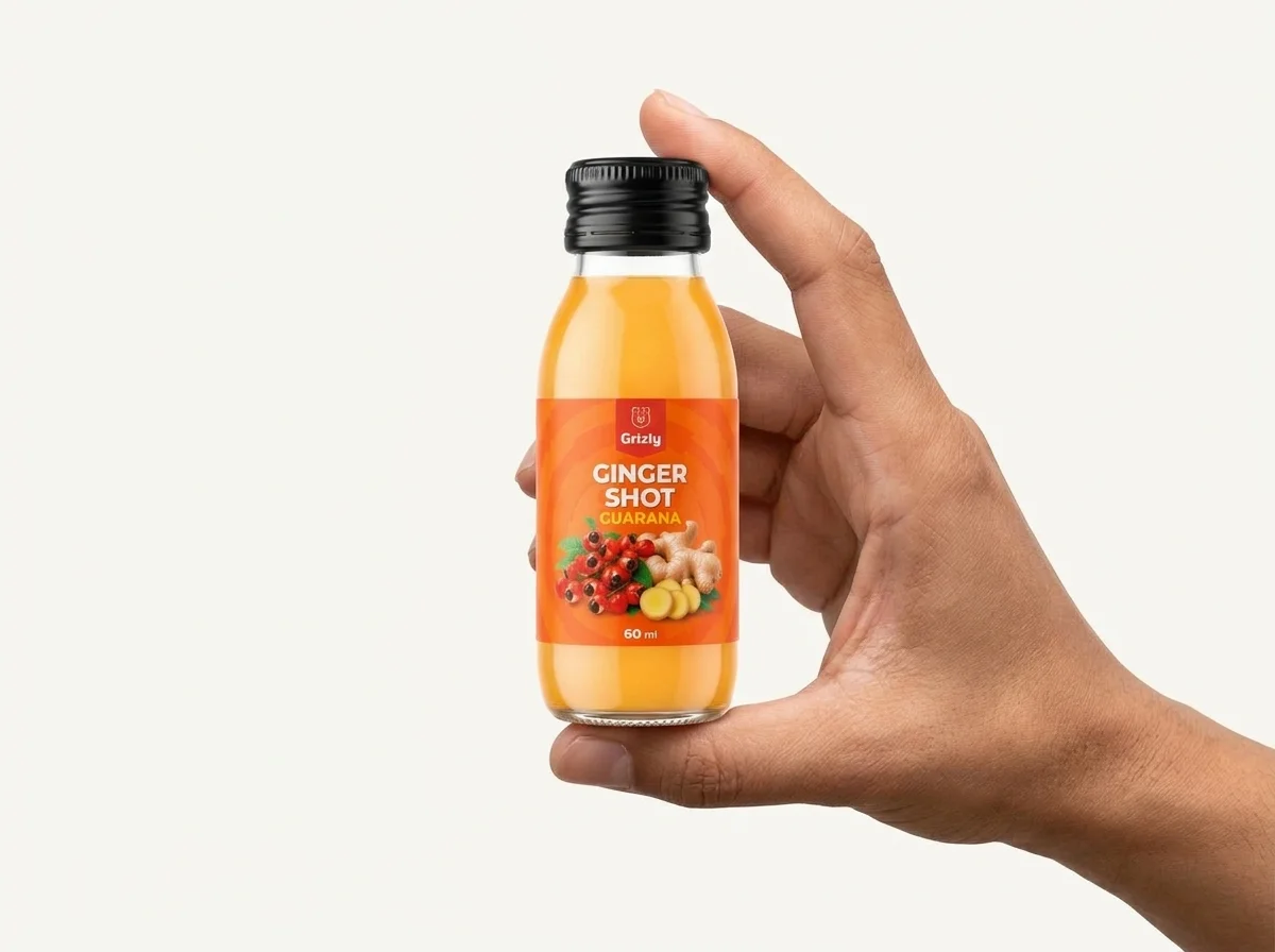 Ginger Shot in der Hand