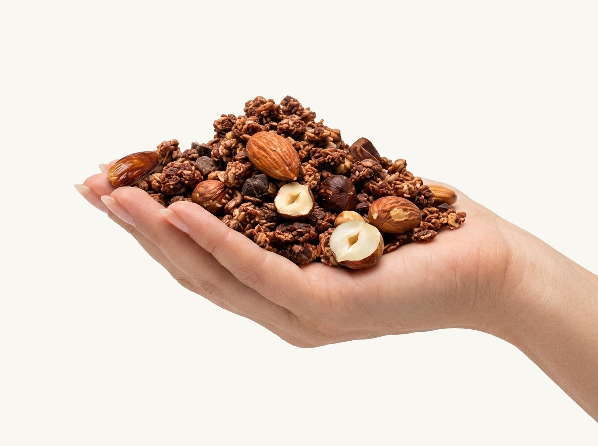 Granola in der Handfläche