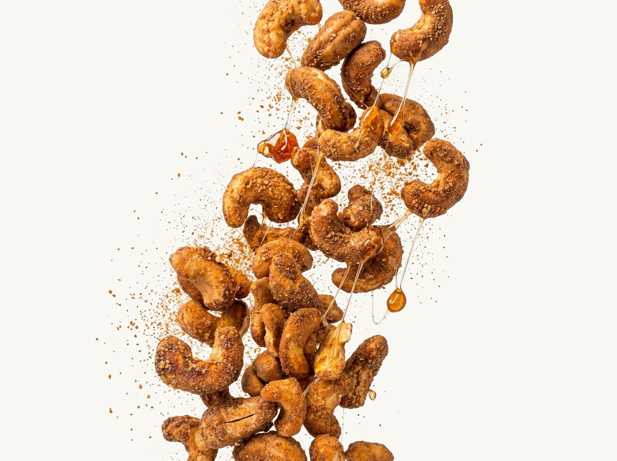 fallende Cashewkerne