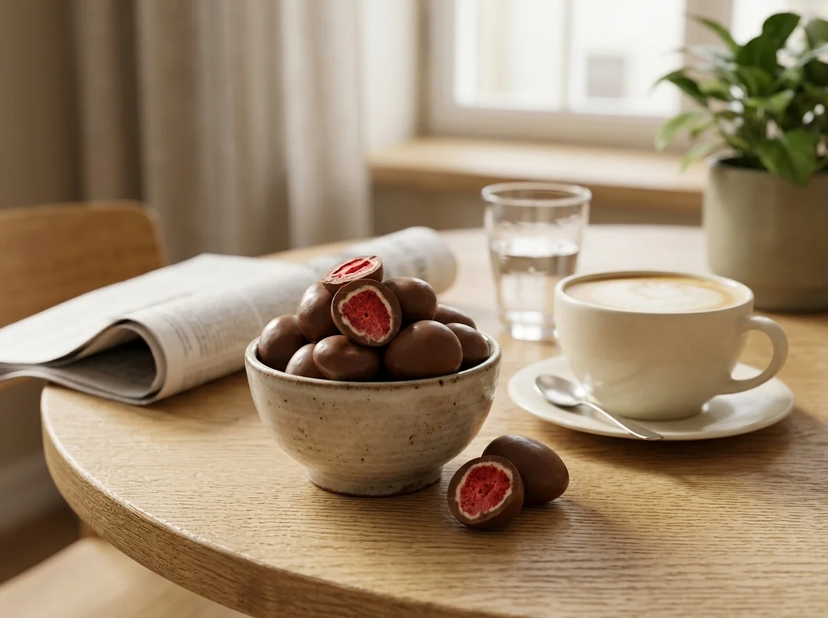 Erdbeeren in einer Schale zum Kaffee