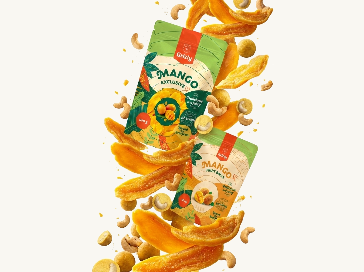 fallende Mangostücke
