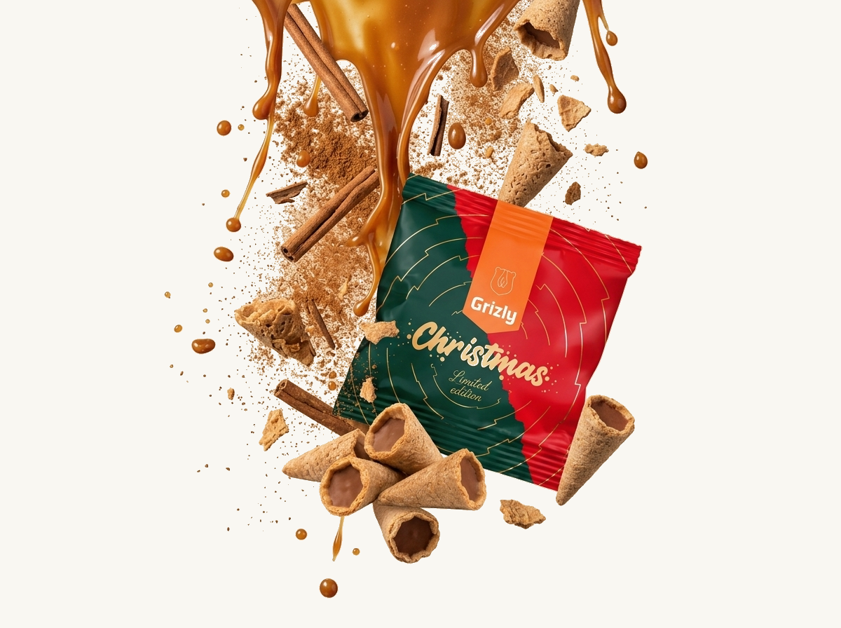 fallende Waffelhörnchen