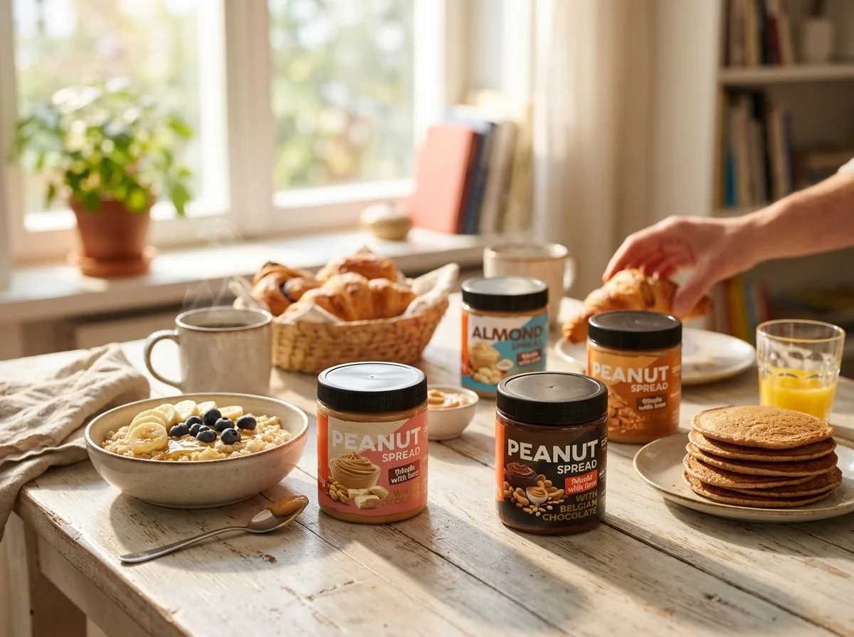 Frühstück mit Nusscremes