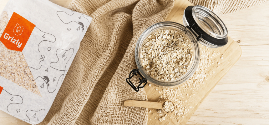 Zarte Haferflocken Grizly im Glas
