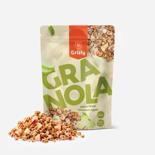 Apfel-Zimt Granola mit weißer Schokolade