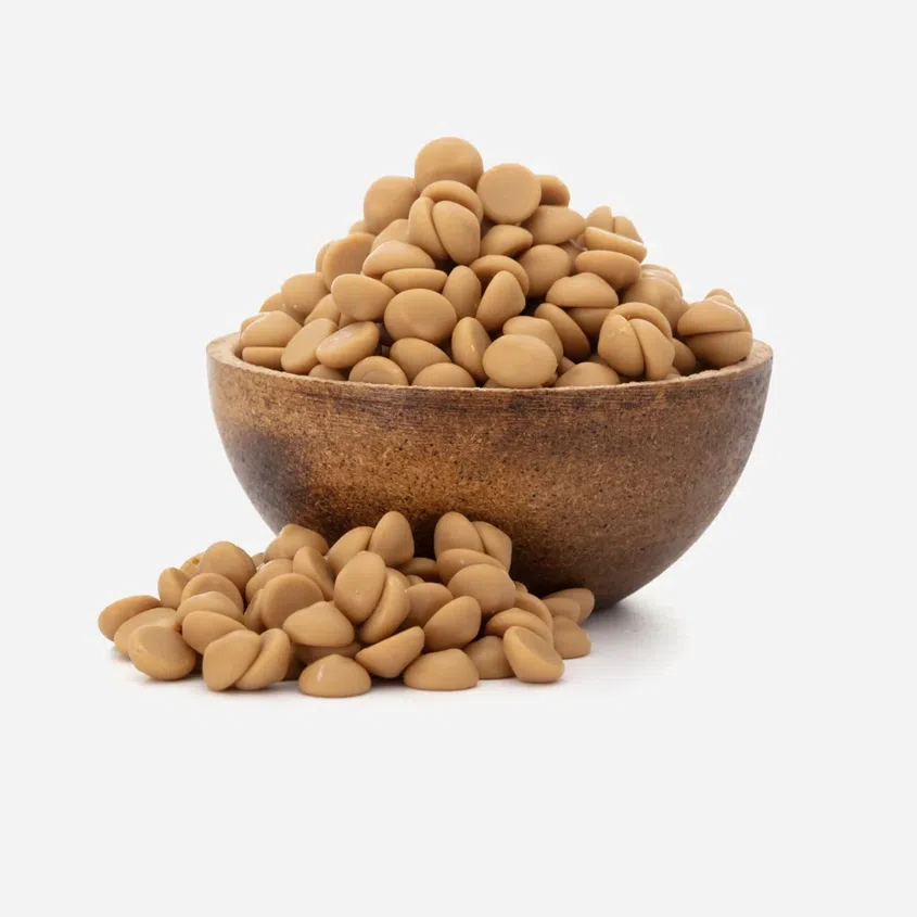 Belgische weiße Karamellschokolade Gold