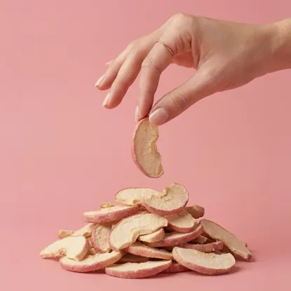 Gefriergetrocknete Apfelscheiben