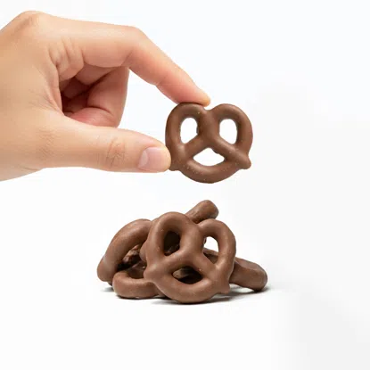 Glutenfreie Brezeln in Milchschokolade