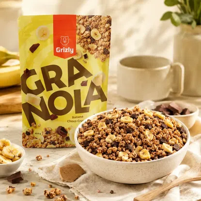 Granola Banane und Schokolade