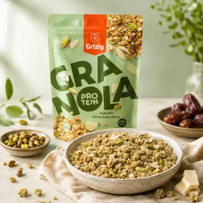 Granola mit Protein, Pistazien und weiße Dattelschoko 6 x 450 g
