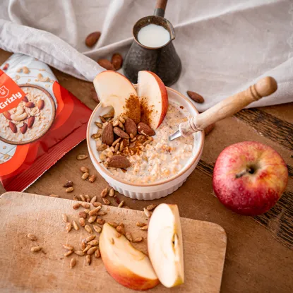 Haferbrei Apfel & Mandeln mit Zimt