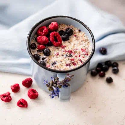 Haferbrei Himbeere & Heidelbeere