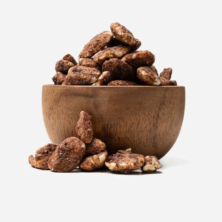 Karamellisierte Pekannüsse mit Zimt und Meersalz