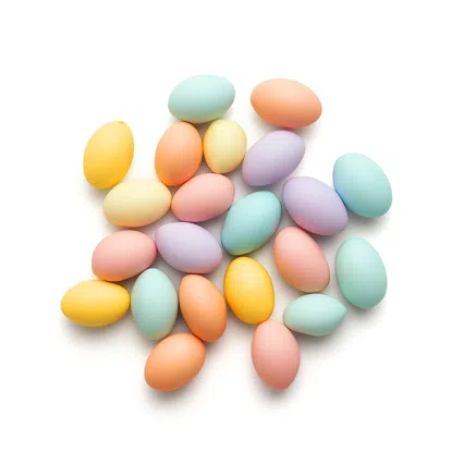 Knusprige bunte Mini-Eier