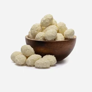 Mandeln in weißer Schokolade mit Kokos