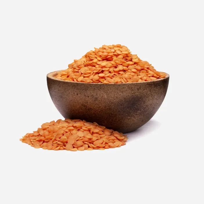 Rote Linsen halbiert