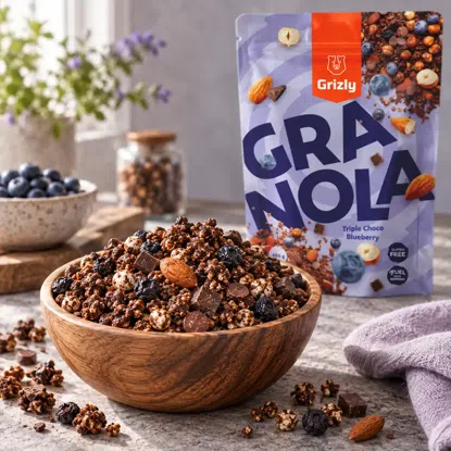 Schoko-Granola Zartbitter mit Heidelbeeren