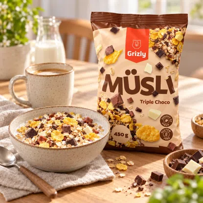 Ungebackenes Müsli mit Triple-Schokolade